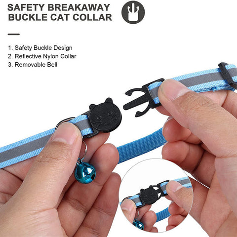 Pet Collar With Bell Airtag Reflective Collar