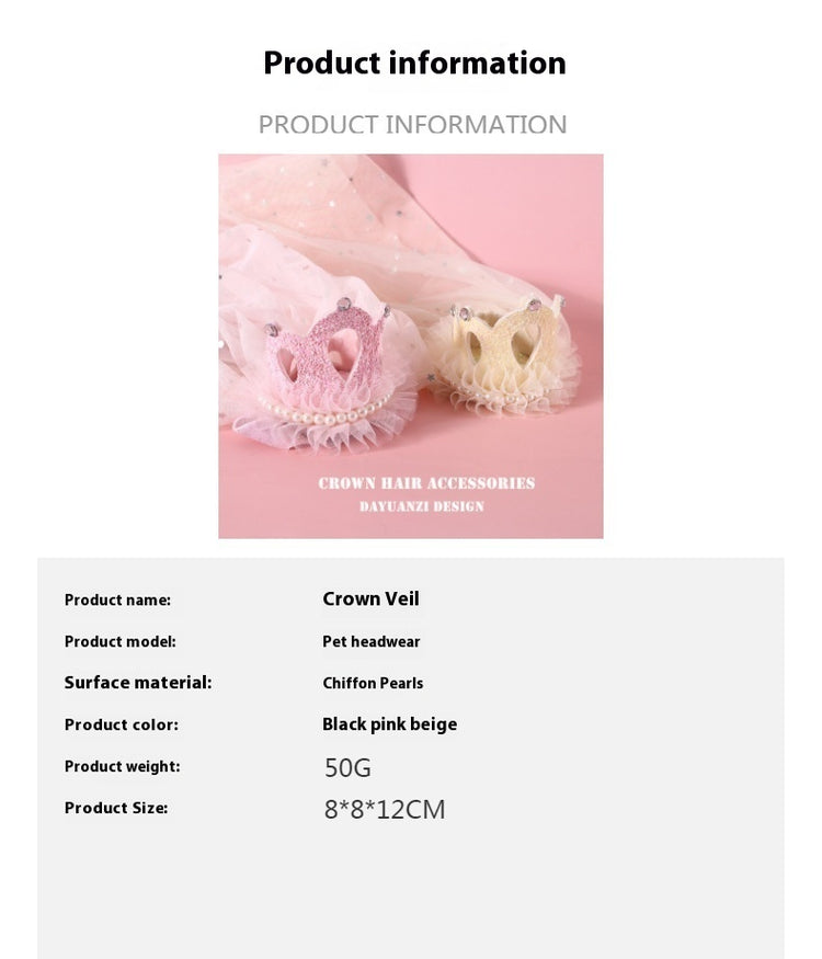 Pet Wedding Princess Crown Headdress Cat