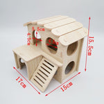 Solid Wood Small House Hamster Sleeping Nest Djungarian Hamster Small Villa Toy Supplies