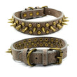 Retro Studded Spiked Rivet Large Dog Pet Leather Collar Pit Bull S-XL