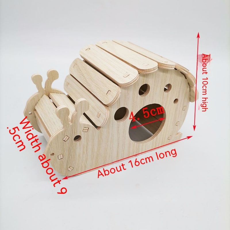 Solid Wood Small House Hamster Sleeping Nest Djungarian Hamster Small Villa Toy Supplies